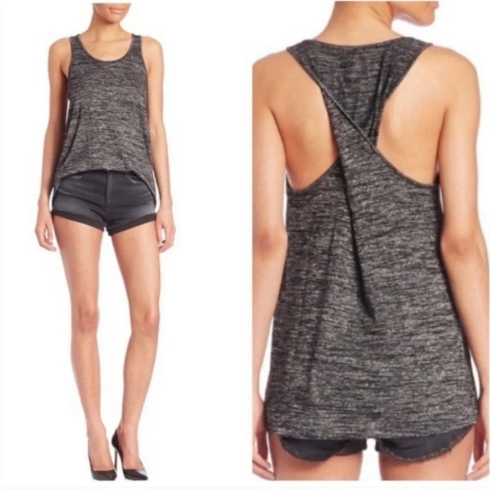 Rag & Bone space dye twist back tank top grey xs